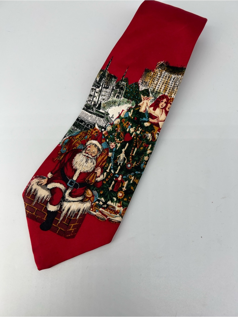 Noel men’s red Christmas tie 100% silk holiday